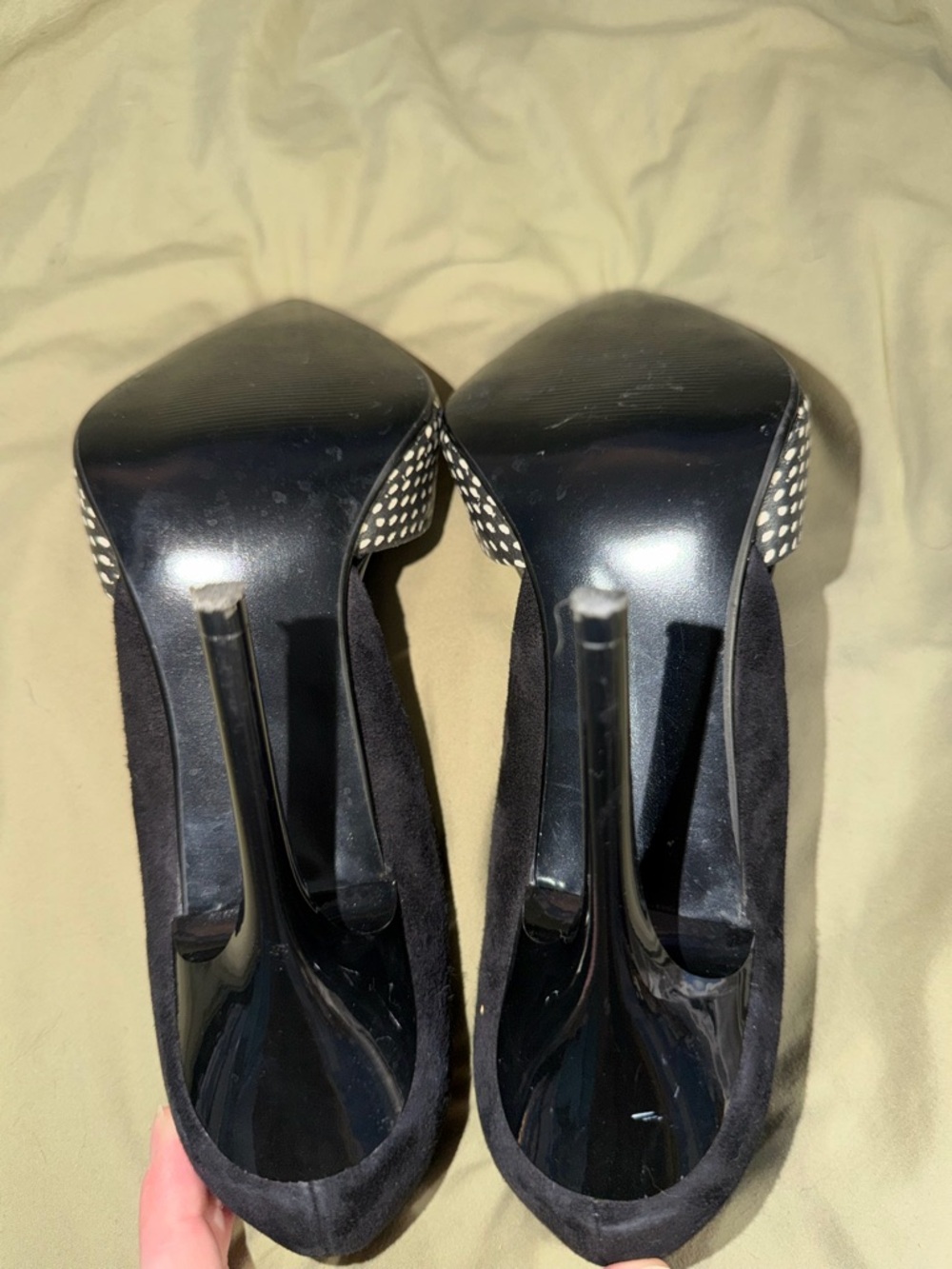 Steve Madden Varcityy Black and White Snakeskin Pointed-Toe Dress Pumps Heels - Picture 5 of 6